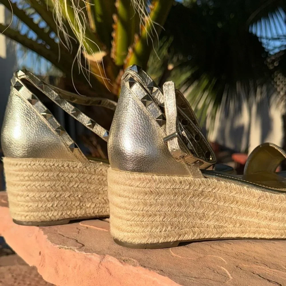 Marc Fisher Shoes Marc Fisher Jazlyn Studded Ankle Strap Espadrille Sandal sz 7